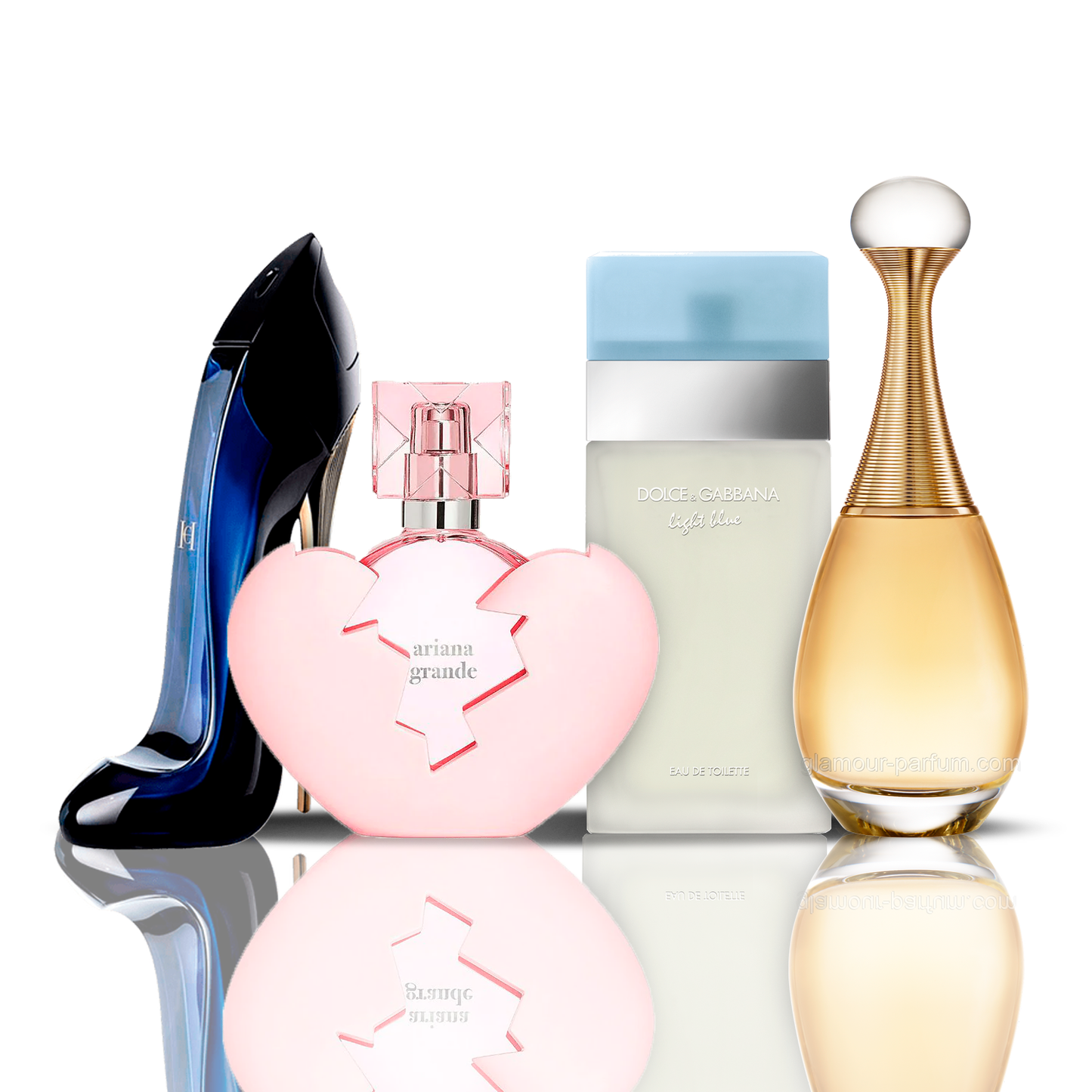 Komplet 4 parfumov | Thank U Next + Light Blue + Good Girl + J'adore 100 ml