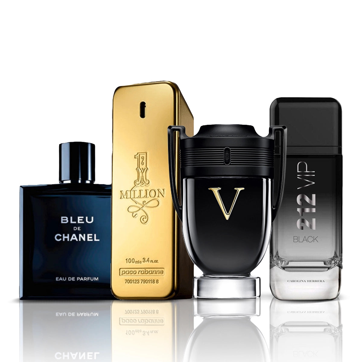 Komplet 4 parfumov | Bleu de Chanel + One Million + Invictus Victory + 212 VIP Black 100 ml