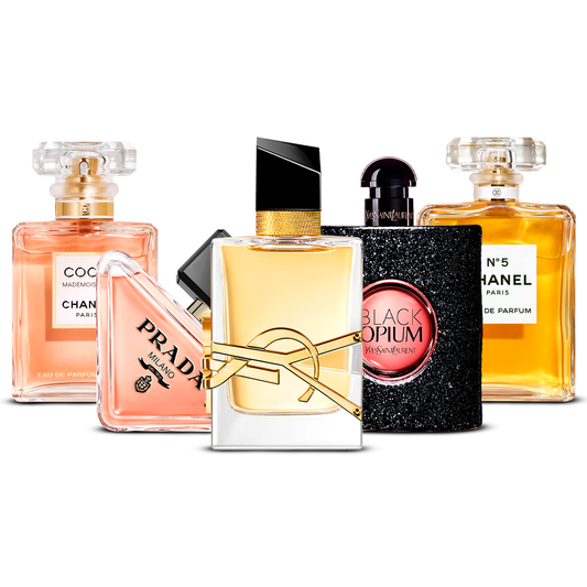 Komplet 5 parfumov – Coco Mademoiselle, Prada Paradoxe, Libre, Black Opium in Chanel N°5 [100 ml vsako]
