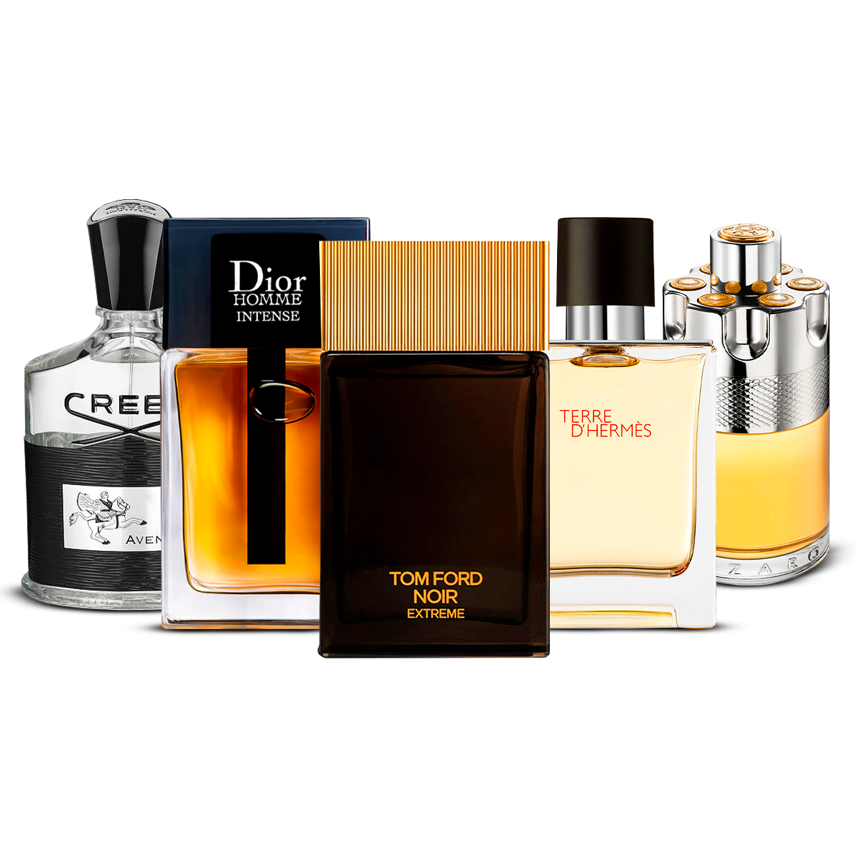 Komplet 5 parfumov  – Creed Aventus, Dior Homme Intense, Tom Ford Noir Extrême, Terre d'Hermès in Azzaro Wanted  [100 ml vsako]
