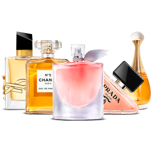 Komplet 5 parfumov – Yves Saint Laurent Libre, Chanel Nº5, La Vie Est Belle, Prada Paradoxe in J'adore  [100 ml vsako]