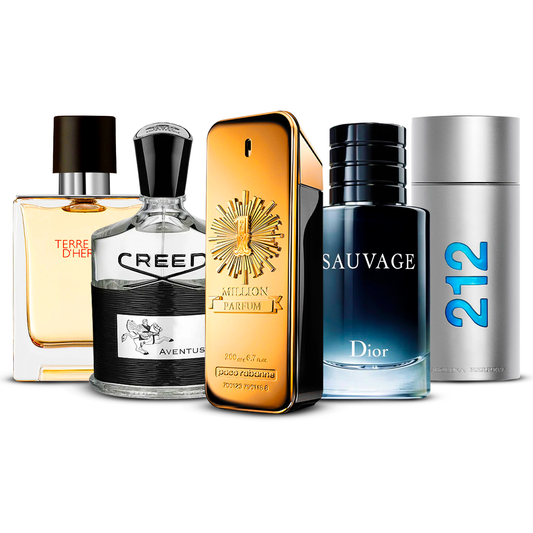 Komplet 5 parfumov  – Terre d'Hermès, Creed Aventus, 1 Million, Sauvage in 212 Men  [100 ml vsako]