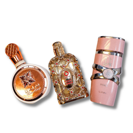 Komplet 3 parfumov | Lattafa Yara + Fakhar + Royal Amber – Kupite 1 in prejmite 3 ORIGINALNE parfume po 100 ml