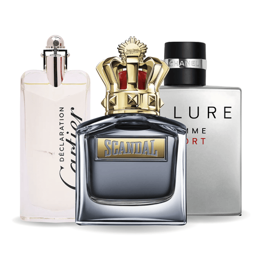 Komplet 3 parfumov | Allure Homme Sports, Jean Paul Gaultier Scandal, Cartier Declaration 100 ml