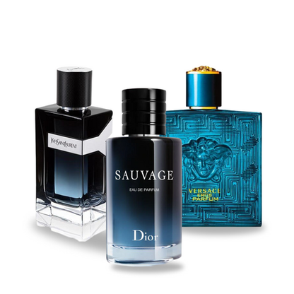 Komplet 3 parfumov |  Dior SAUVAGE, Yves Saint Laurent Y MEN, Versace EROS 100 ml