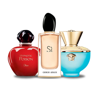 Komplet 3 parfumov | Dior HYPNOTIC POISON, Giorgio Armani SÌ, Versace DYLAN TURQUOISE 100 ml