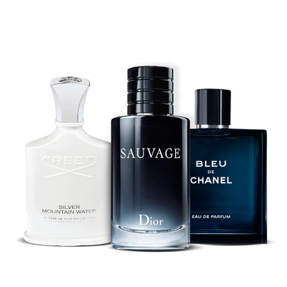 Komplet 3 parfumov | Creed Silver + Sauvage Dior + Bleu de Chanel 100 ml