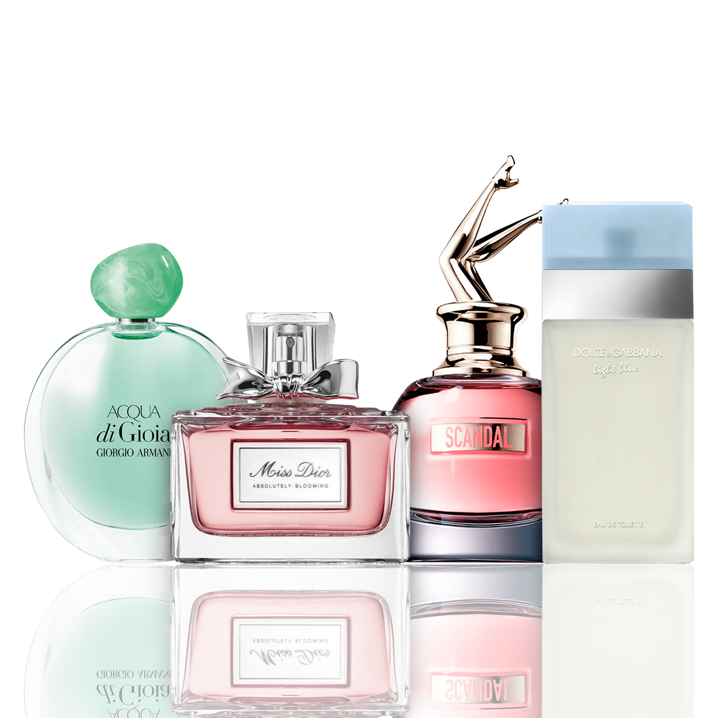 Komplet 4 parfumov | Acqua di Gioia, Light Blue, Scandal, Miss Dior 100 ml