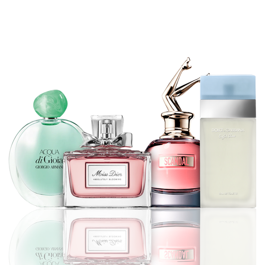 Komplet 4 parfumov | Acqua di Gioia, Light Blue, Scandal, Miss Dior 100 ml