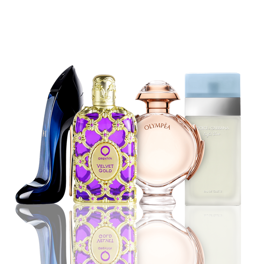 Komplet 4 parfumov | Light Blue + Orientica Velvet Gold + Good Girl + Olympea 100 ml