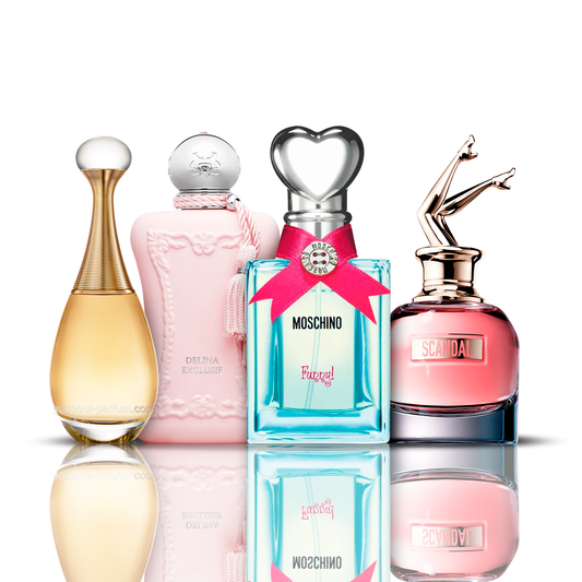Komplet 4 parfumov | Funny Moschino + Delina + Scandal + J'adore 100 ml