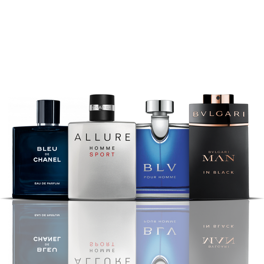 Komplet 4 parfumov | Bleu de Chanel + Allure Sport + BLV + Bvlgari Man in Black 100 ml