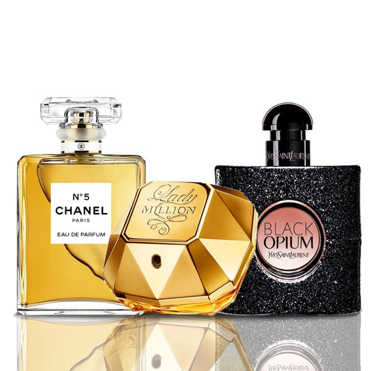 Komplet 3 parfumov | Chanel N°5 + Lady Million + Black Opium
