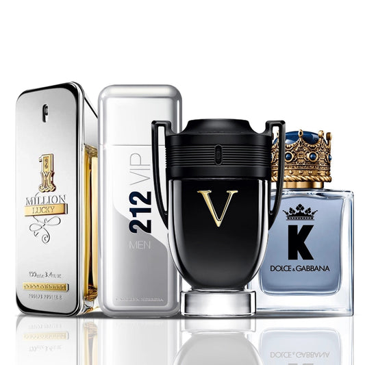 Komplet 4 parfumov | 1 Million Lucky + 212 VIP Men + Invictus Victory + Dolce & Gabbana K 100 ml