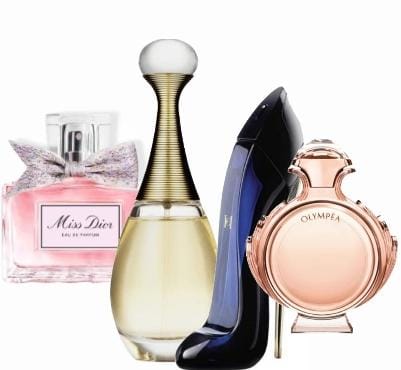 Komplet 4 parfumov | Miss Dior + J'adore + Good Girl + Olympéa - 100 ml